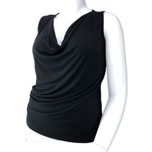 Emil Rutenberg Womens Size M Belaire Cowl Neck Tank Blouse Sleeveless Black NEW